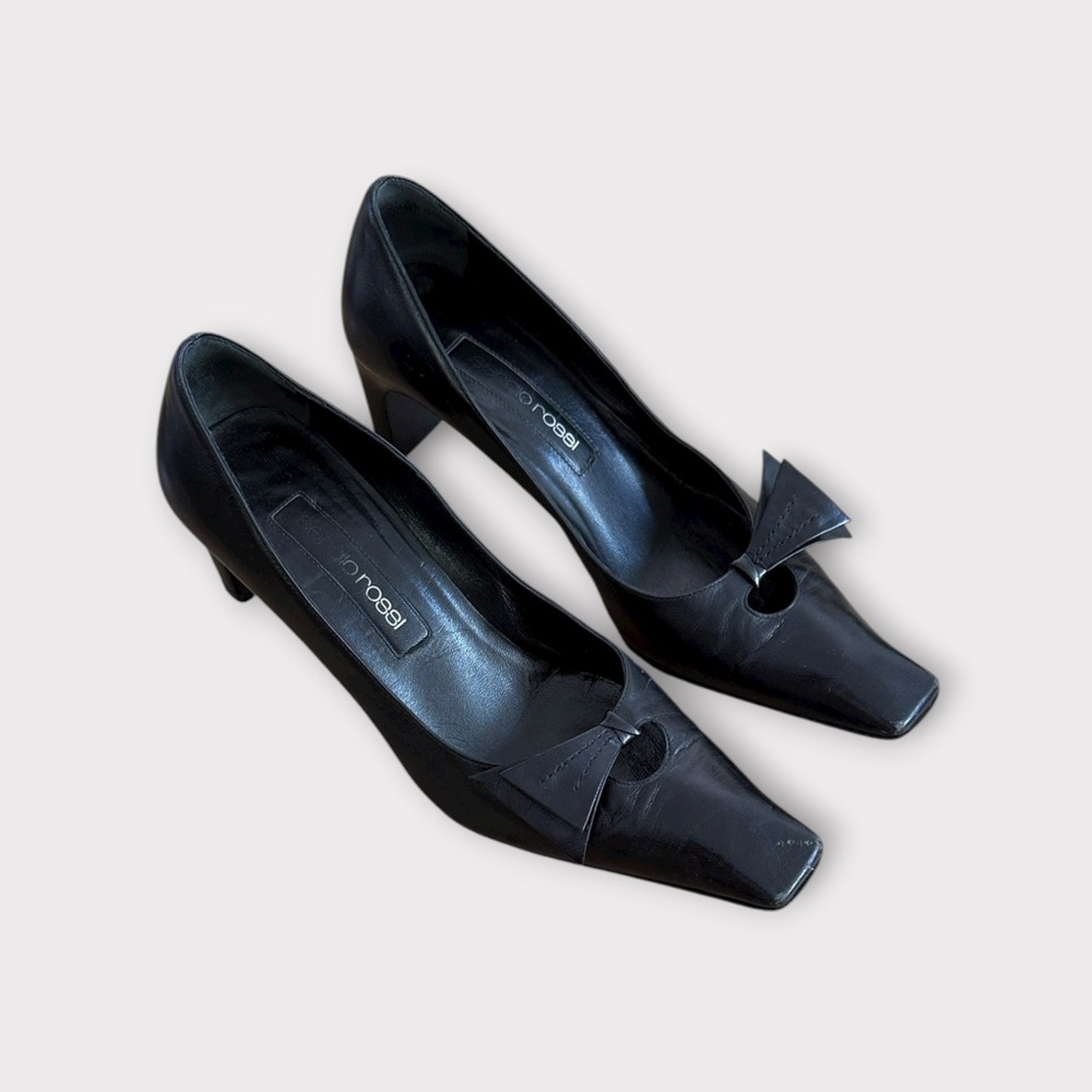 Sergio Rossi Black Square-Toe Heels 36